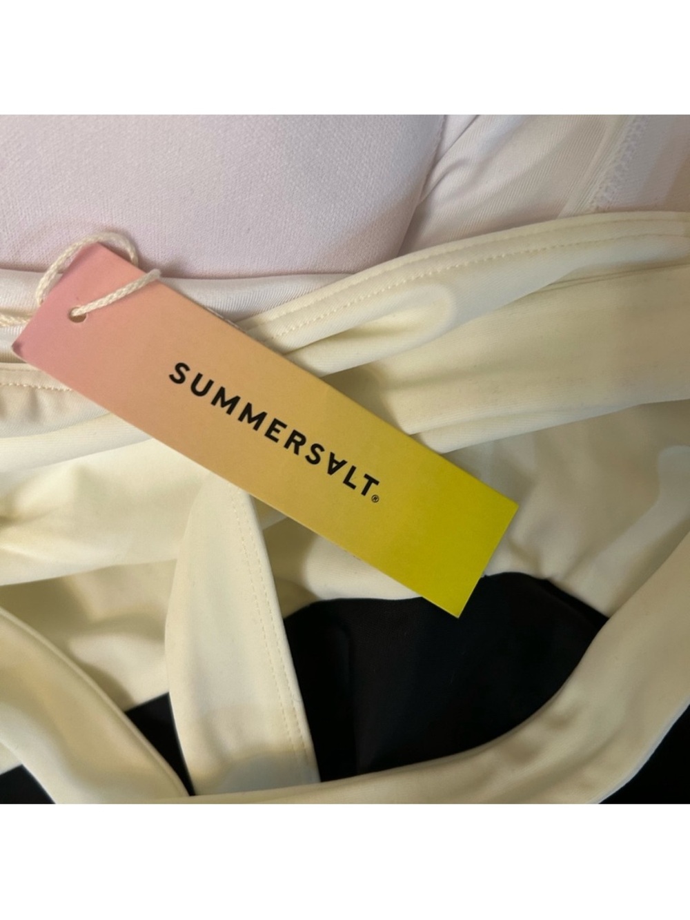 NWT Summersalt The Perfect Wrap One-Piece Swimsuit Cream + Black - Picture 10 of 11